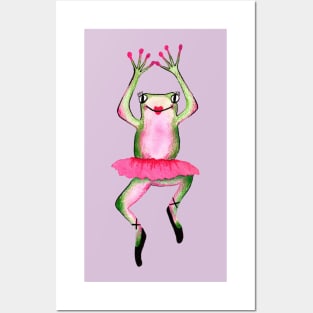 Ballet dancer frog Posters and Art